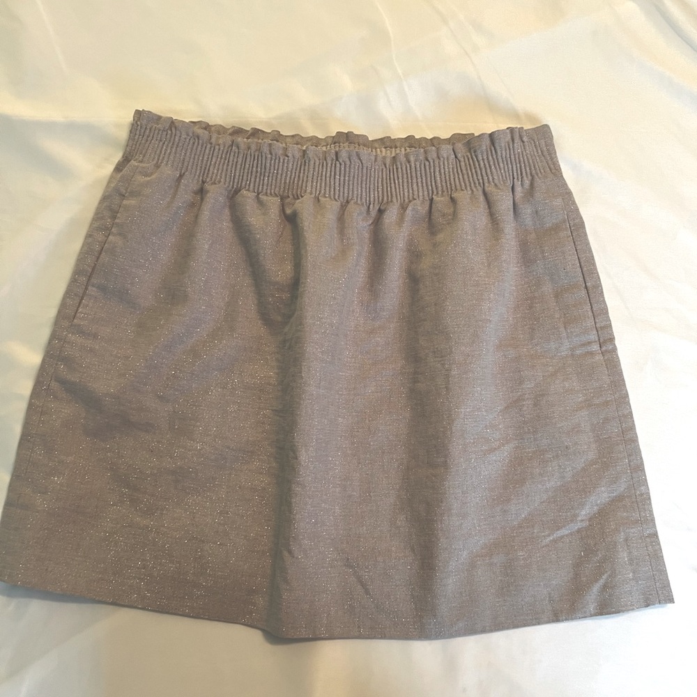 J.Crew Champagne Gold Paperbag Skirt - Metallic Thread